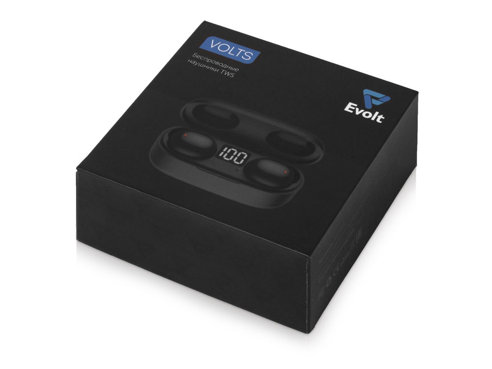 Беспроводные наушники TWS в кейсе Volts. Evolt, черный, пластик-15