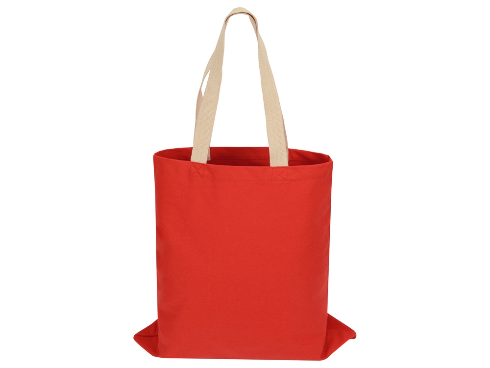 Сумка для шопинга Steady из хлопка с парусиновыми ручками, 260 г/м2, красный-3
