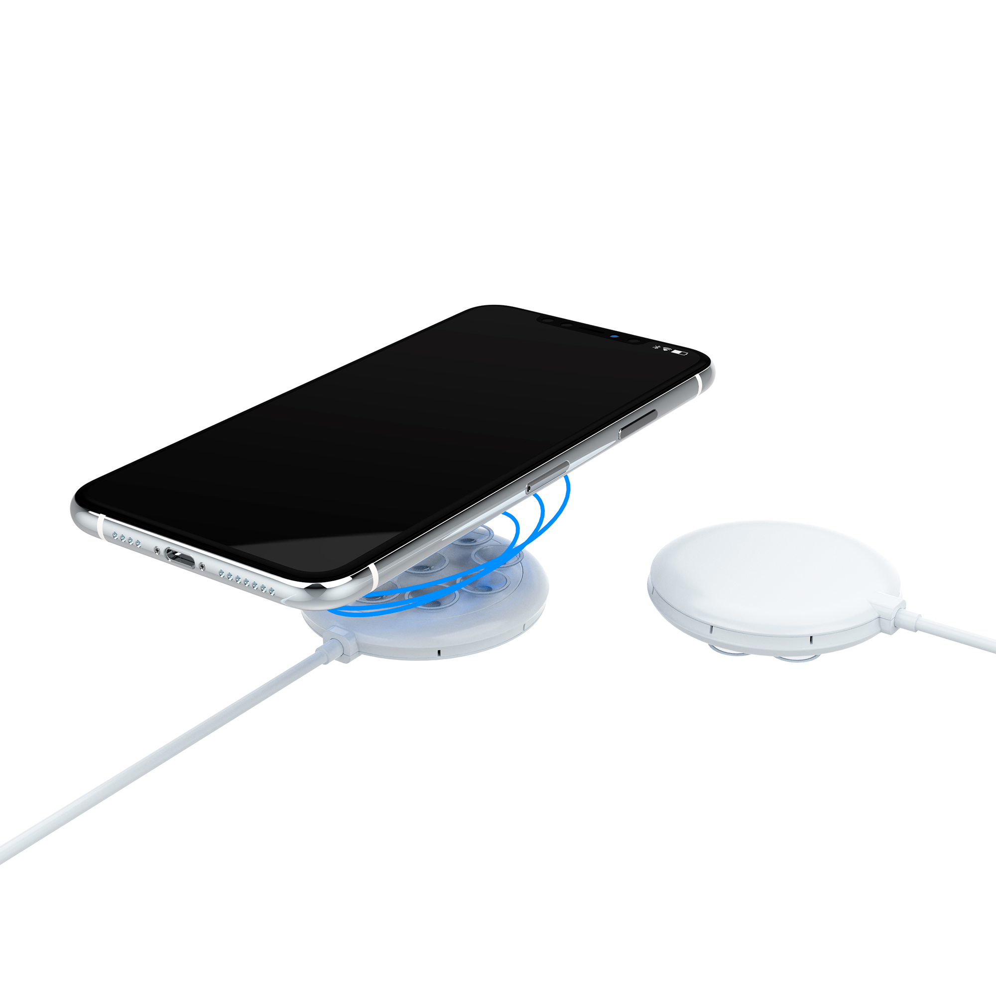 Беспроводное (15W) зарядное устройство "Sticker" с присосками-2