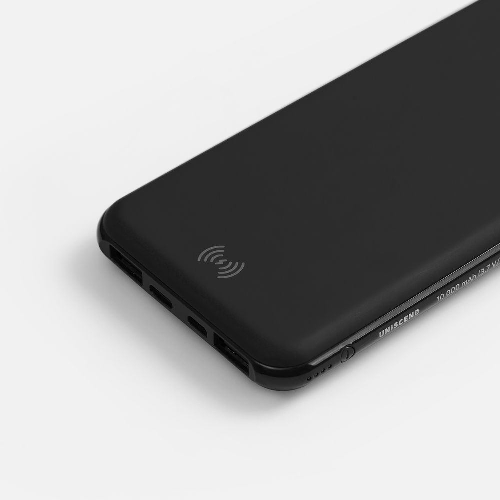 Аккумулятор с беспроводной зарядкой All Day Wireless, 10000 мАч, черный-2
