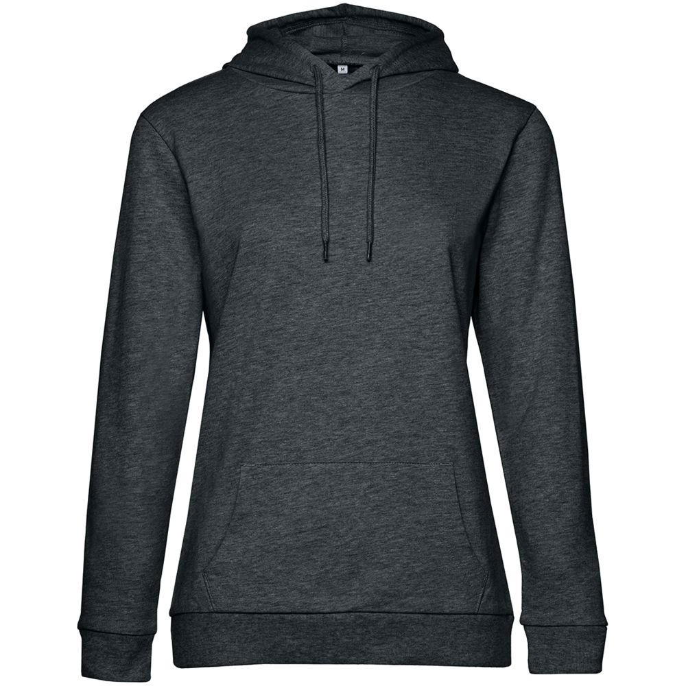 Толстовка с капюшоном женская Hoodie, серый меланж (антрацит)-1