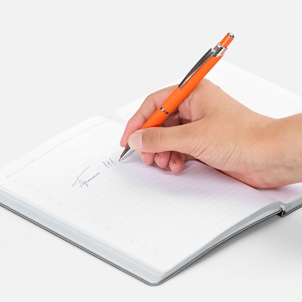 Ручка шариковая Chromos Soft Touch, оранжевая-2