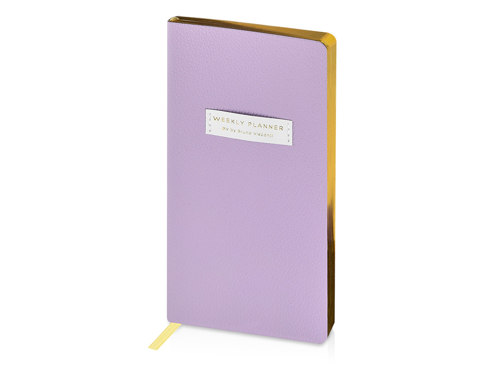 Еженедельник недатированный А6 Zefirс нашивкой, сиреневый-0