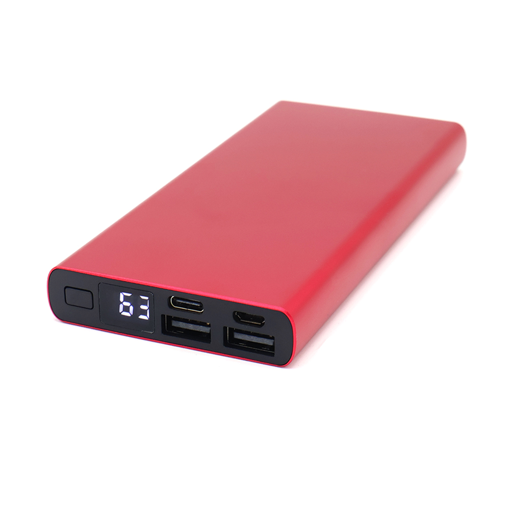 Внешний аккумулятор Höginn в металлическом корпусе, Красный.-0