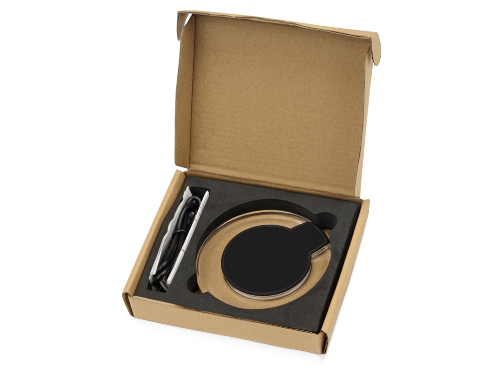 Беспроводная зарядка Pod со светодиодной подсветкой, черный-7