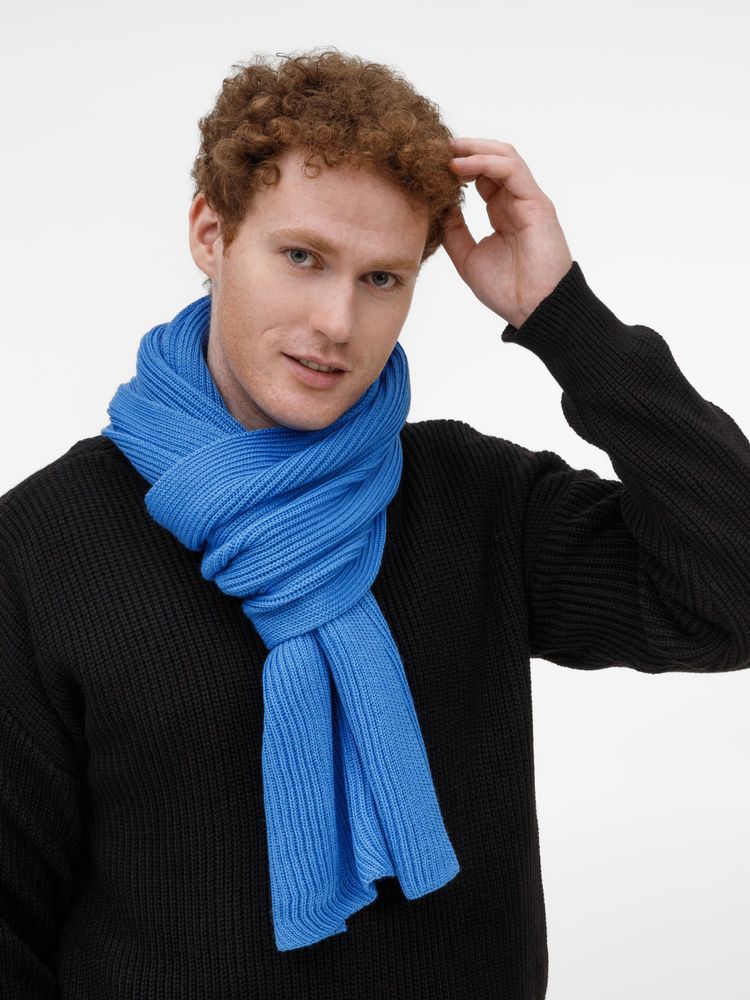Шарф Nobilis Mono, синий (аква)-3