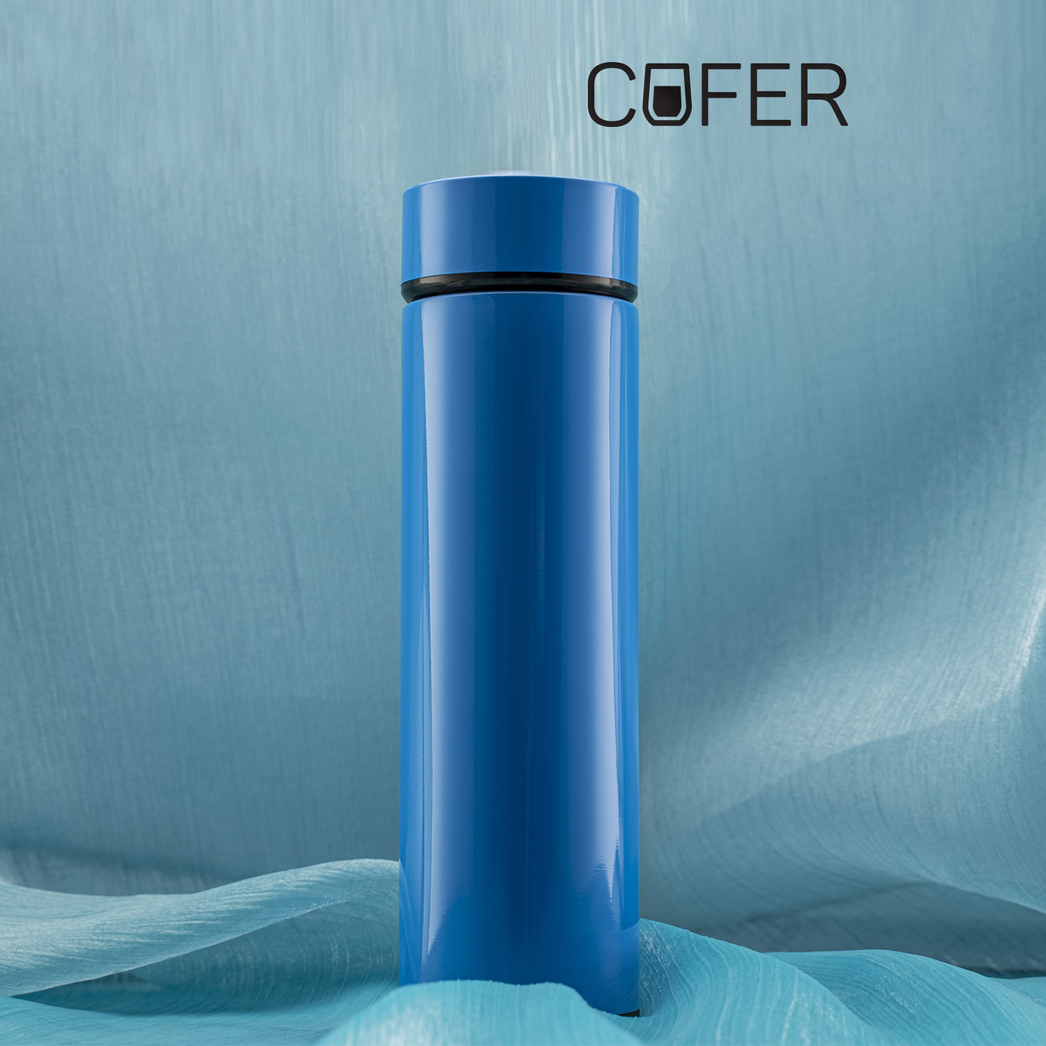 Термос Reactor с датчиком температуры (голубой)-0