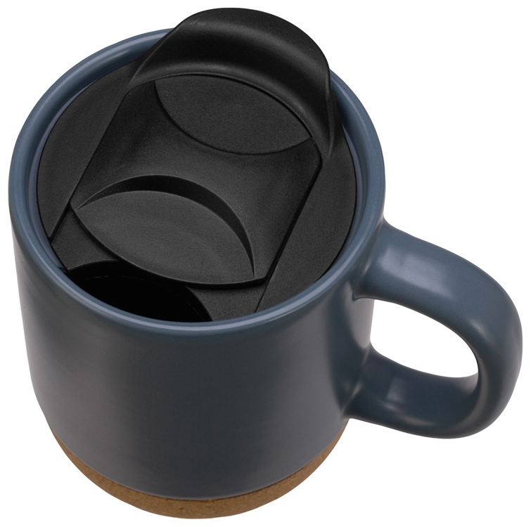 Кружка Denpasar с пробковым дном и крышкой, цветная с двух сторон, антрацит-1