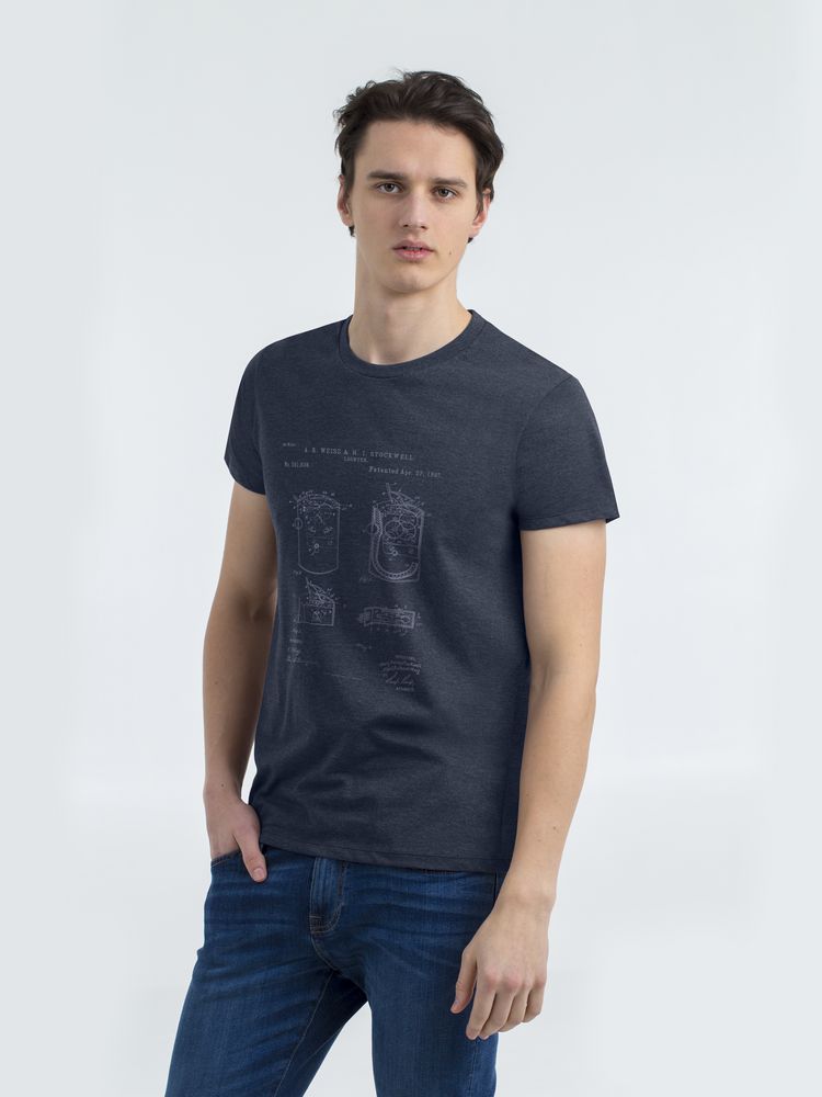 Футболка приталенная Old Patents. Lighter, синий меланж-0