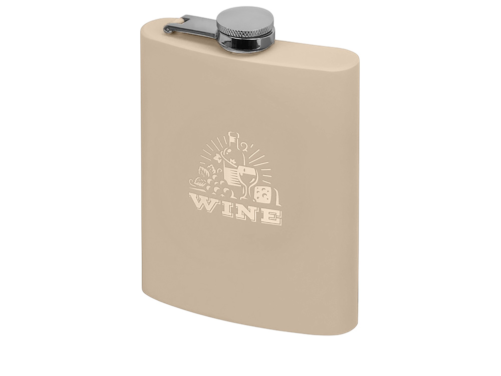 Фляжка 240 мл Remarque soft touch, 304 сталь, бежевый-3