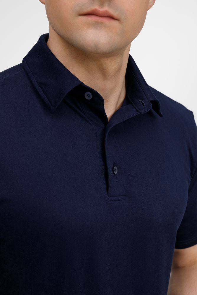 Рубашка поло унисекс Senti, темно-синяя-4