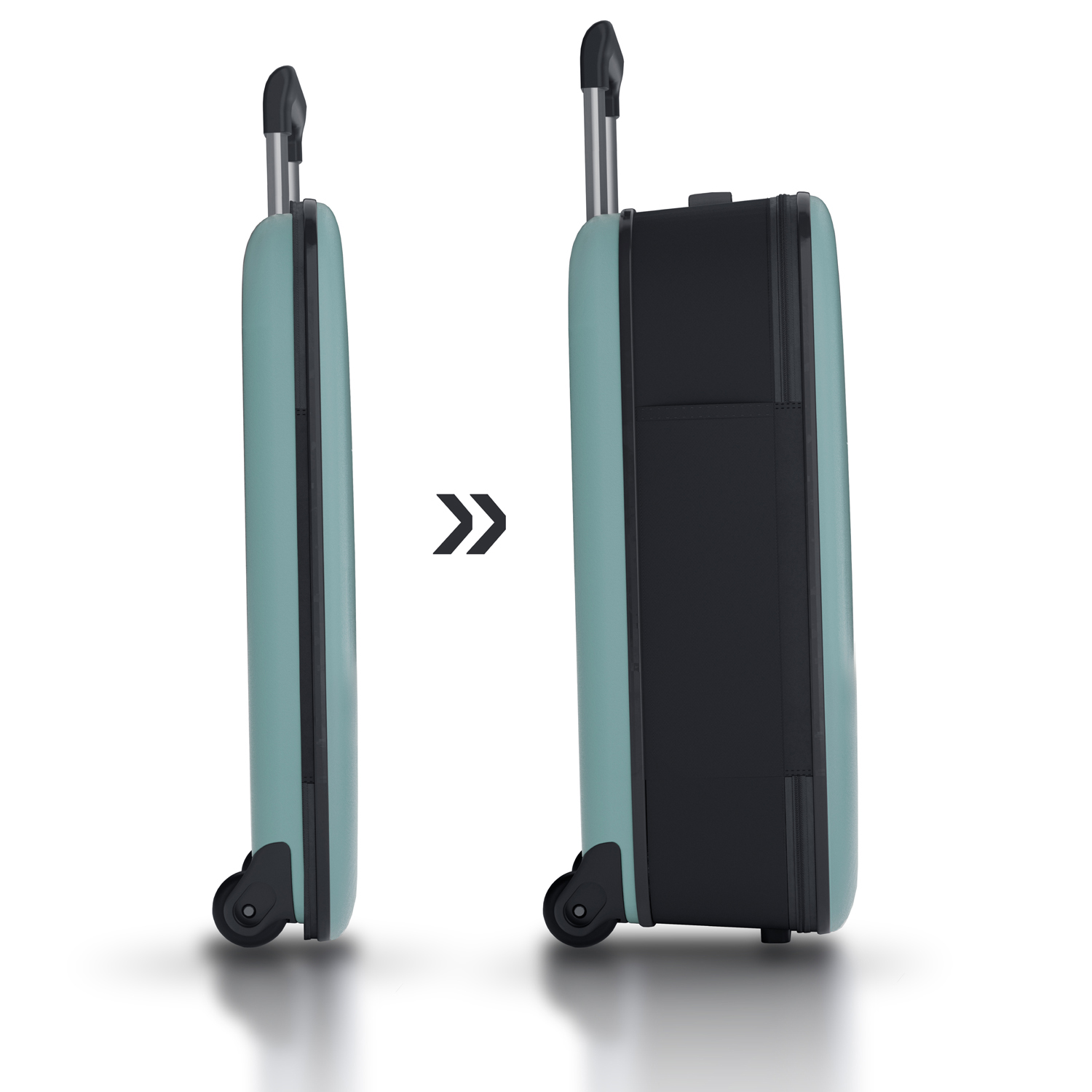 Чемодан складной Rollink Vega II 55x40x20 см, 2 колеса, бирюзовый-1