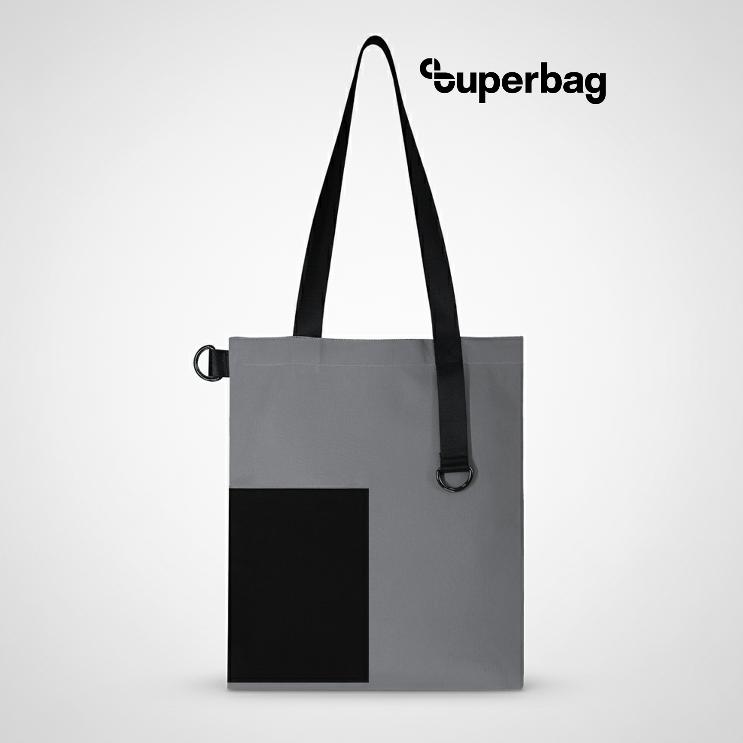 Шоппер Superbag Color (серый с чёрным)-0