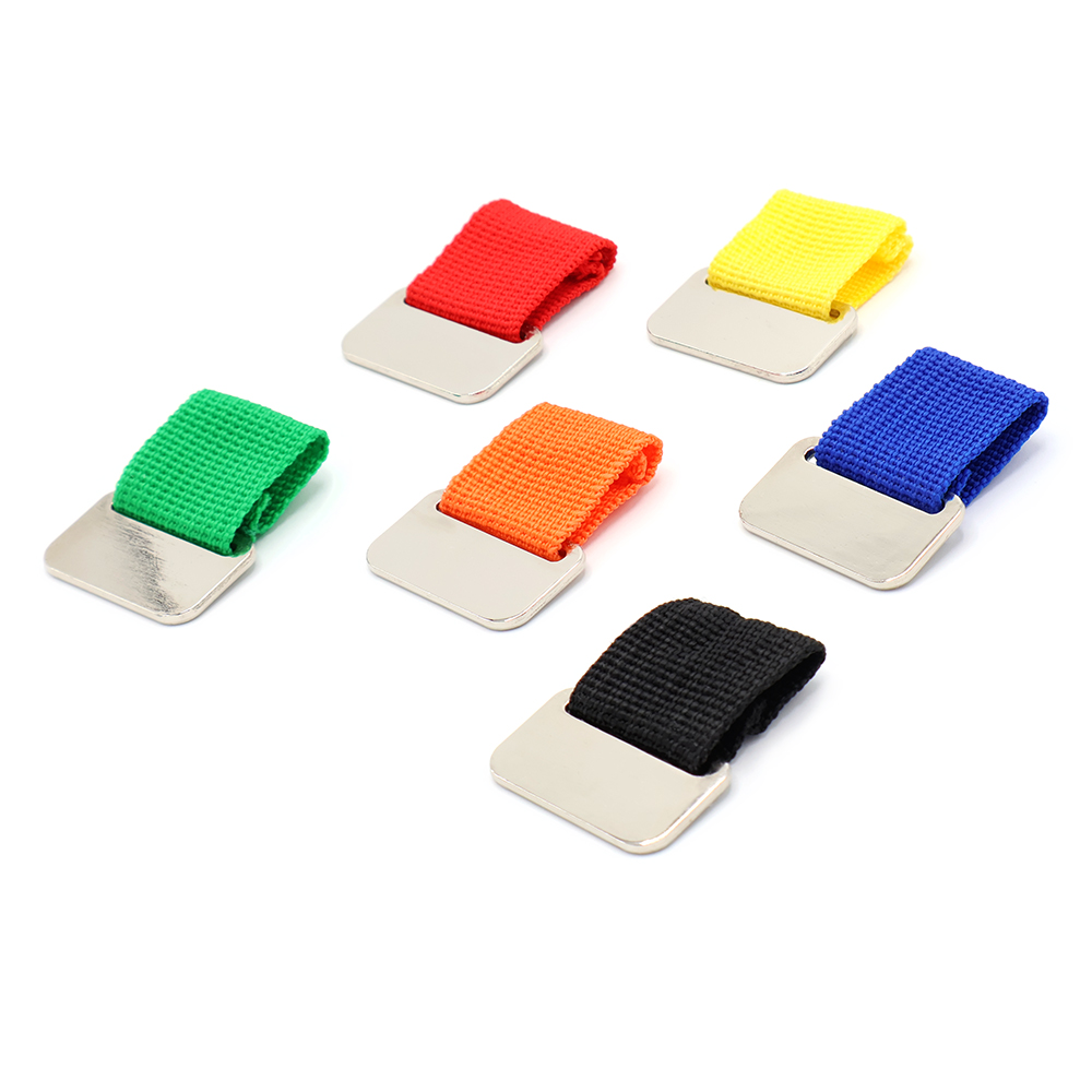 Металлический шильд с цветным ремешком (съёмный), Красный-1