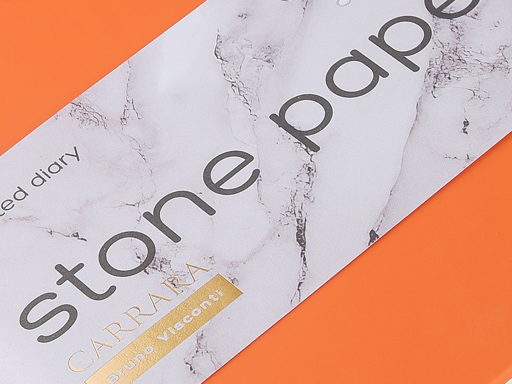 Ежедневник с каменной бумагой недатированный А5 Carrara, оранжевый-6