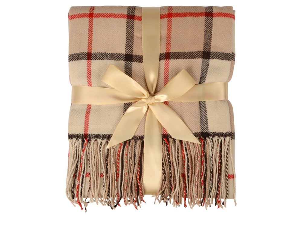 Плед акриловый в клетку Tartan, бежевый-2