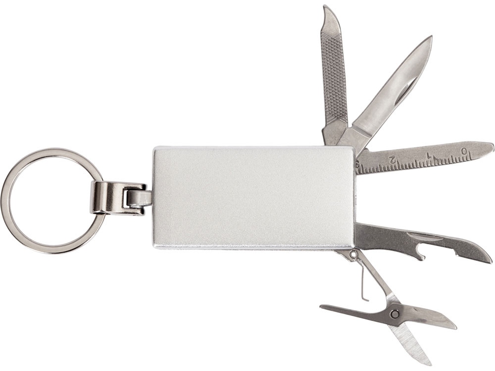 Мультитул-брелок 5-в-1 Badge, серебристый-4