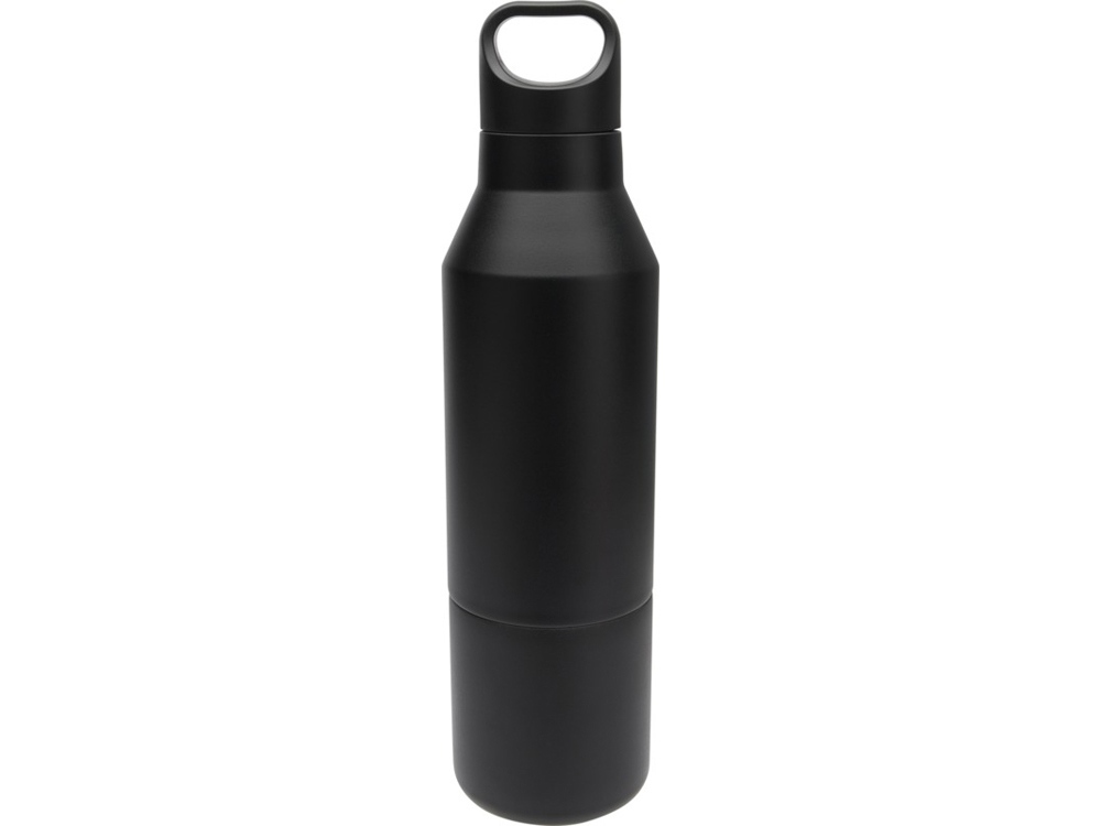 Изолированная бутылка из переработанной нержавеющей стали Odessy объемом 600 мл, сплошной черный-2