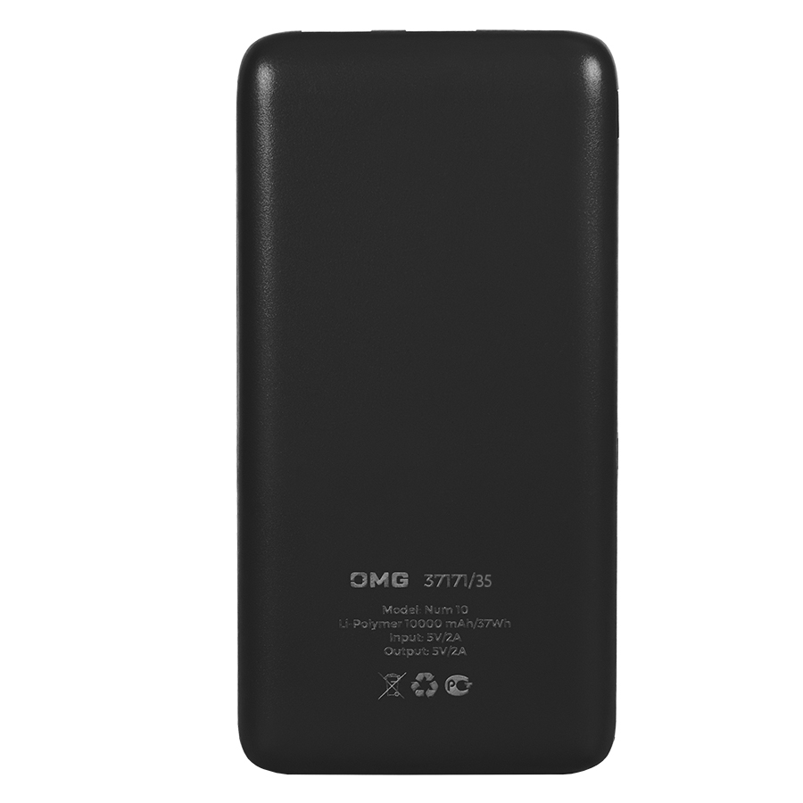 Универсальный аккумулятор Num 10 (10000 мАч), черный, 13,9х6.9х1,4 см, черный-2