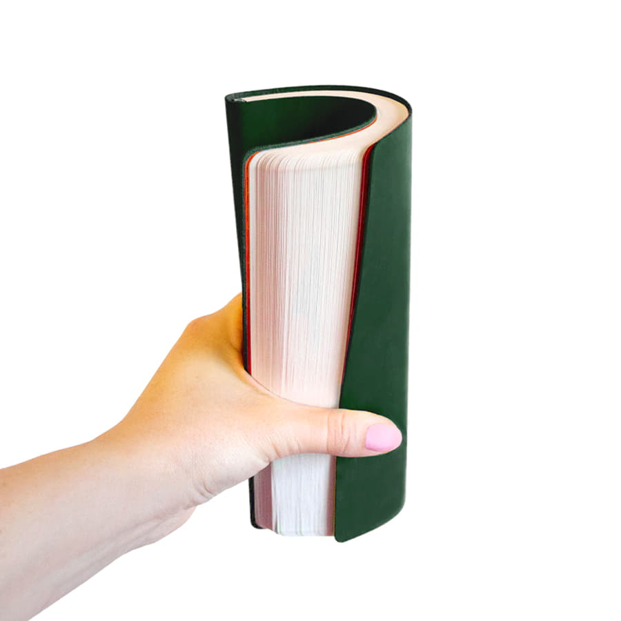 Бизнес-блокнот FUNKY, 130*210 мм, зеленый, красный форзац, мягкая обложка, в линейку, зеленый, красный-5