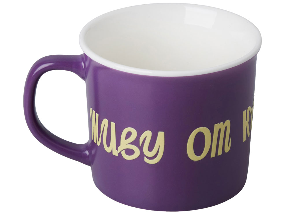 Матовая кружка Nancy 360 мл цветная снаружи, белая внутри, фиолетовый с УФ-печатью DTF-2