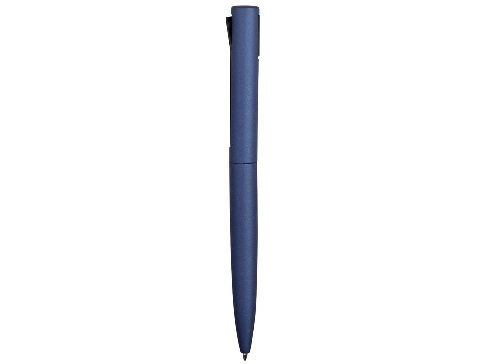 Ручка металлическая шариковая Bevel, синий/черный-3