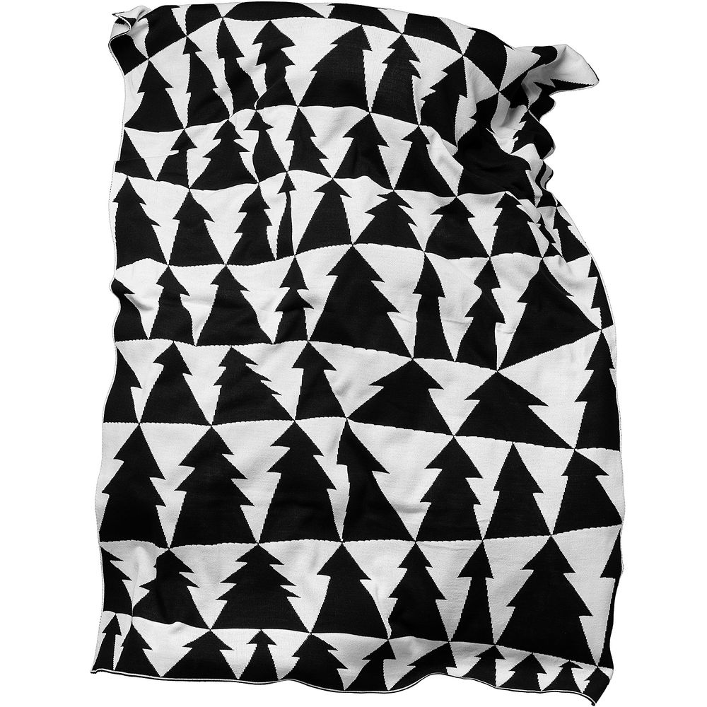 Плед «Танцующий лес», белый с черным-1