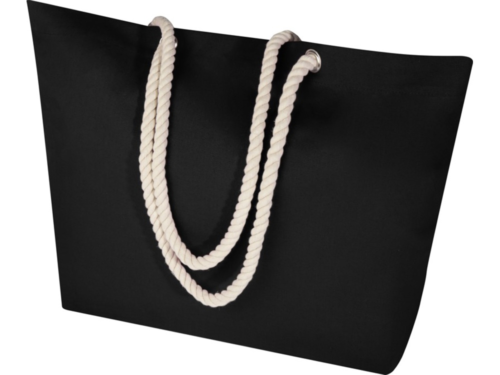 Florida пляжная эко-сумка из переработанного материала, сертифицированного по стандарту GRS, плотностью 270 г/м² 18L - сплошной черный / сплошной черный-3