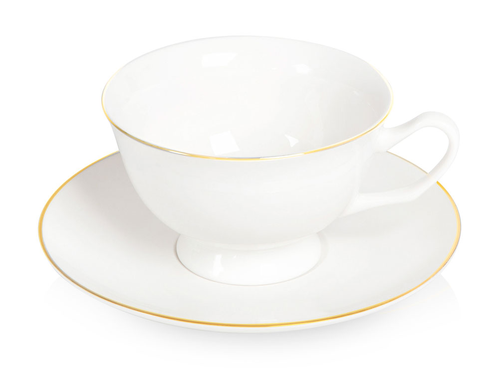 Чайная пара с золотой каймой, 200мл-0