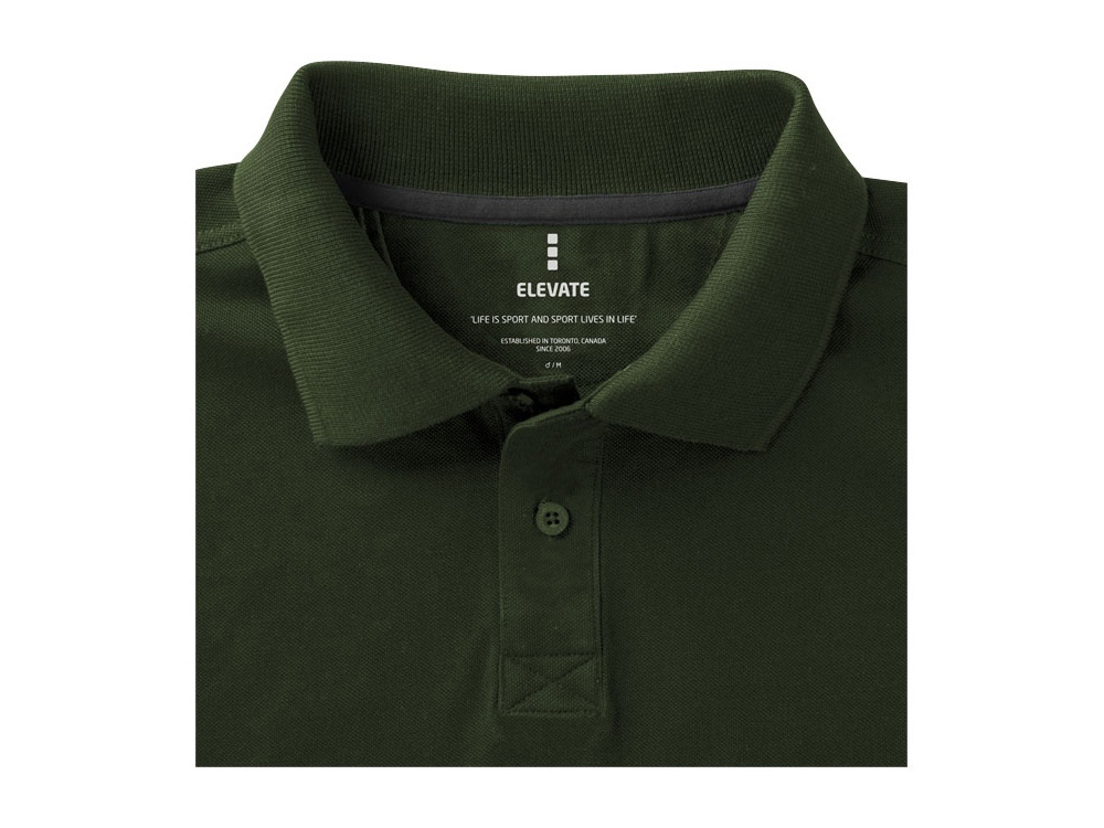 Calgary мужская футболка-поло с коротким рукавом, армейский зеленый-3