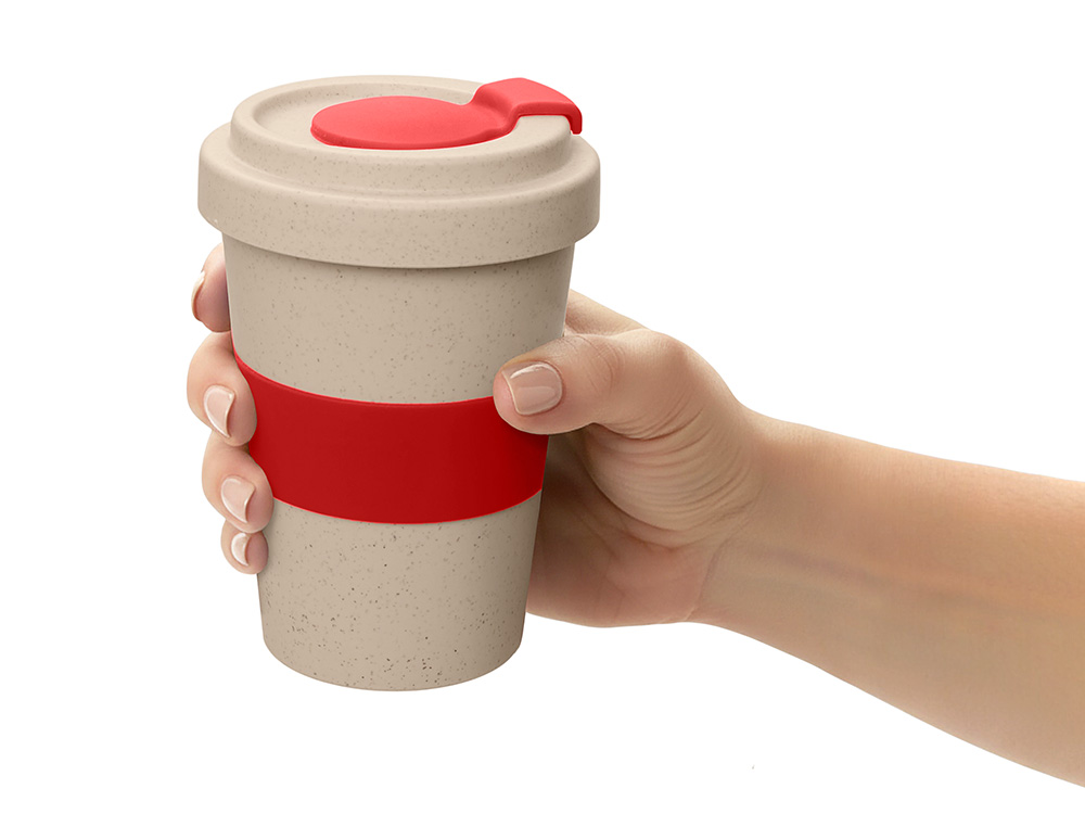 Стакан из пшеничного волокна Flava, красный-5