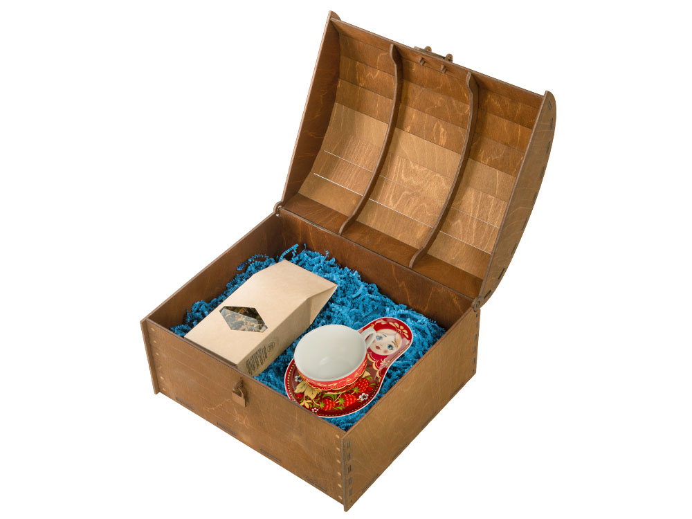 Подарочный набор: чайная пара, чай Малина с мятой-0