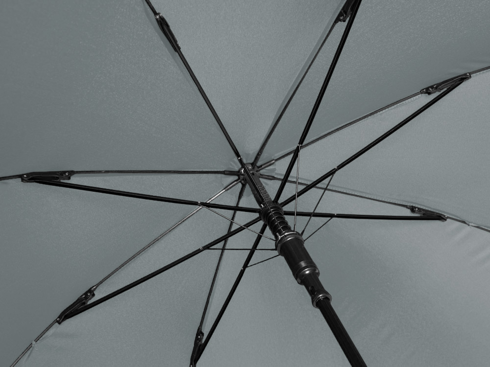 Зонт-трость Reviver с куполом из переработанного пластика, серый-4