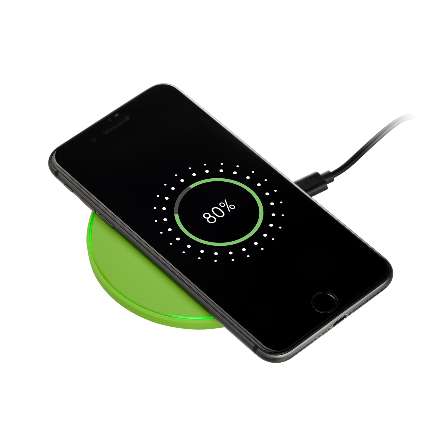 Беспроводное зарядное устройство с подсветкой 15W Auris, салатовое-4