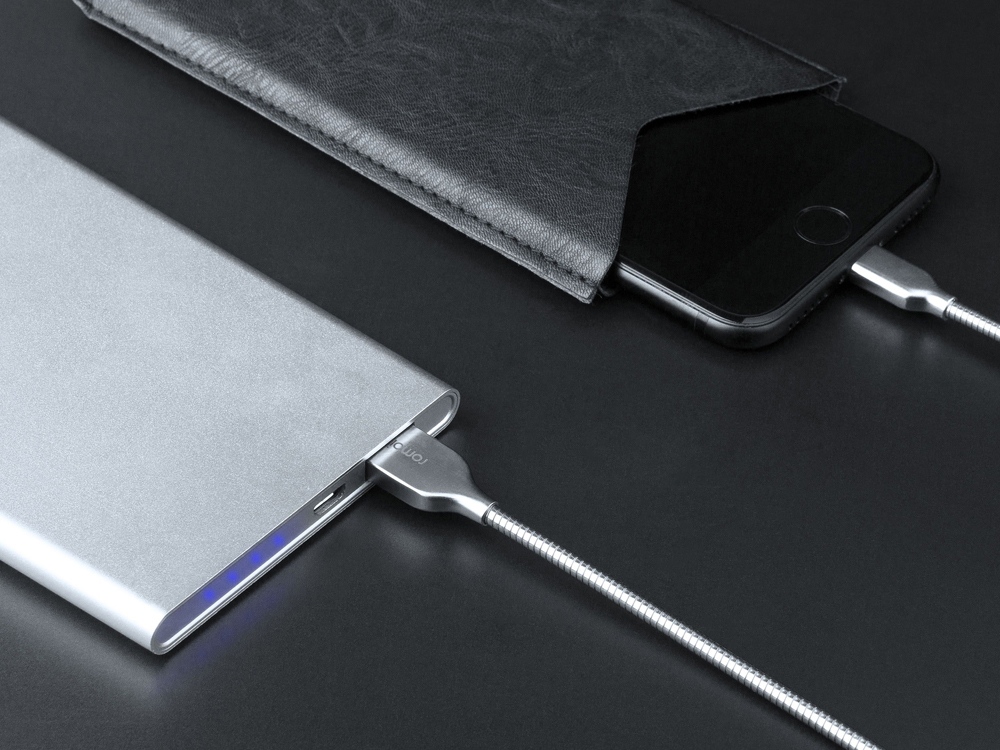 Внешний аккумулятор Rombica NEO AX70L, 7 000 мАч, алюминий, серебристый, чехол-5