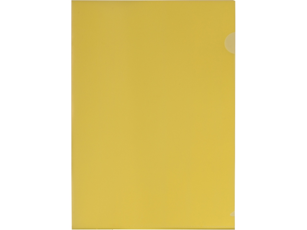 Папка-уголок прозрачный формата А4  0,18 мм, желтый глянцевый-2