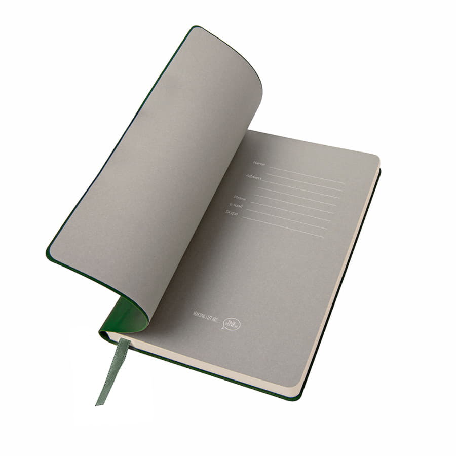 Бизнес-блокнот FUNKY, формат A5, в линейку, зеленый, серый-3