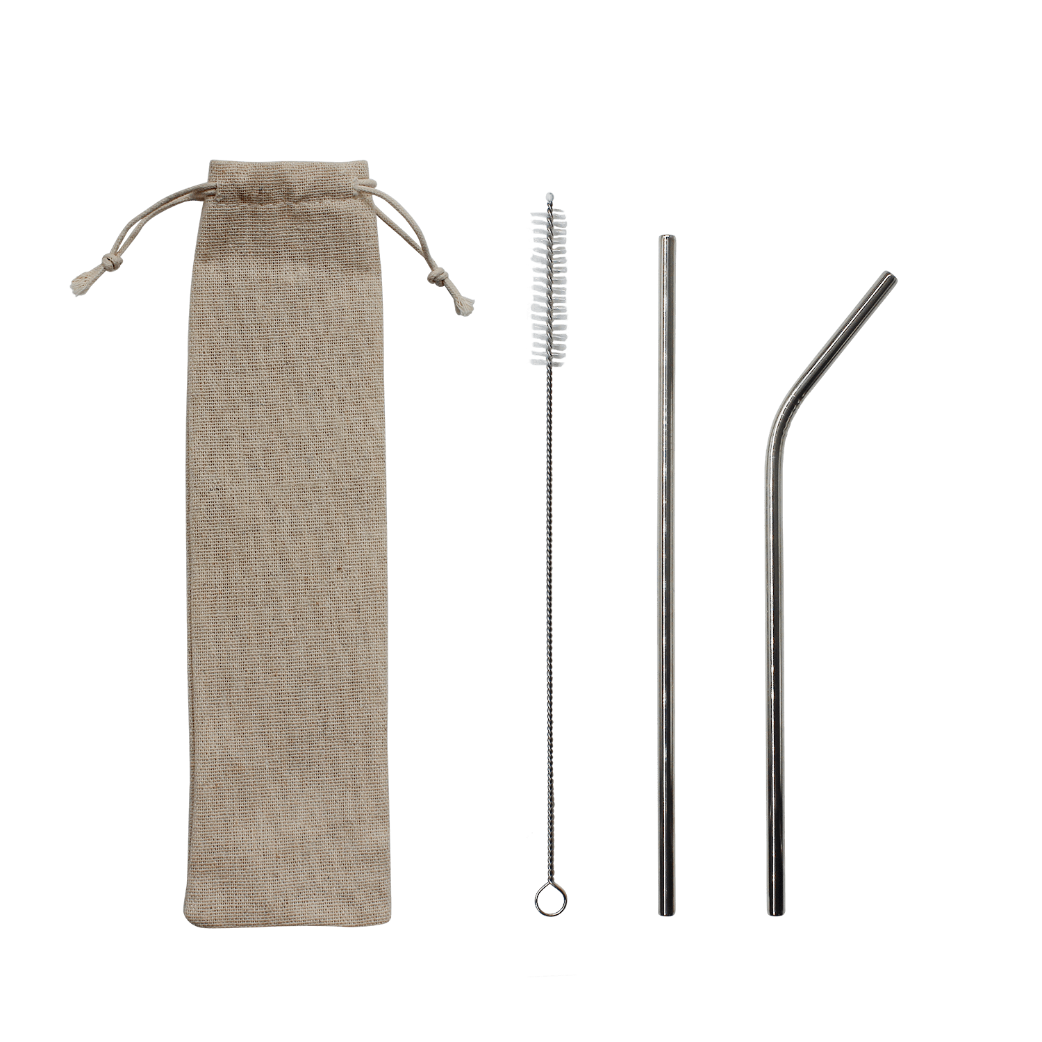 Набор многоразовых трубочек Оnlycofer white (стальной)-0