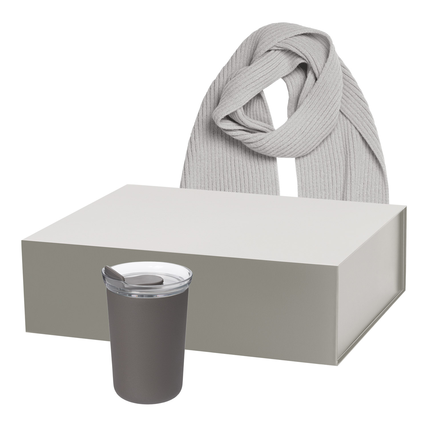 Подарочный набор Strada, Forges, серый (термокружка, шарф)-0