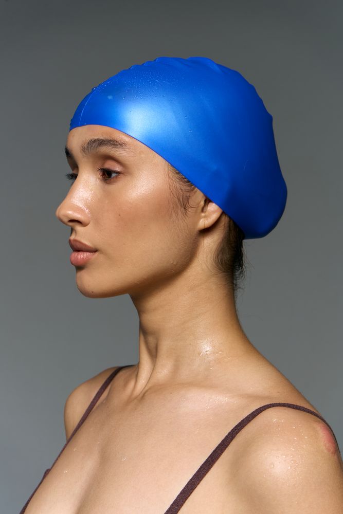 Шапочка для плавания Aquasana, синяя-0