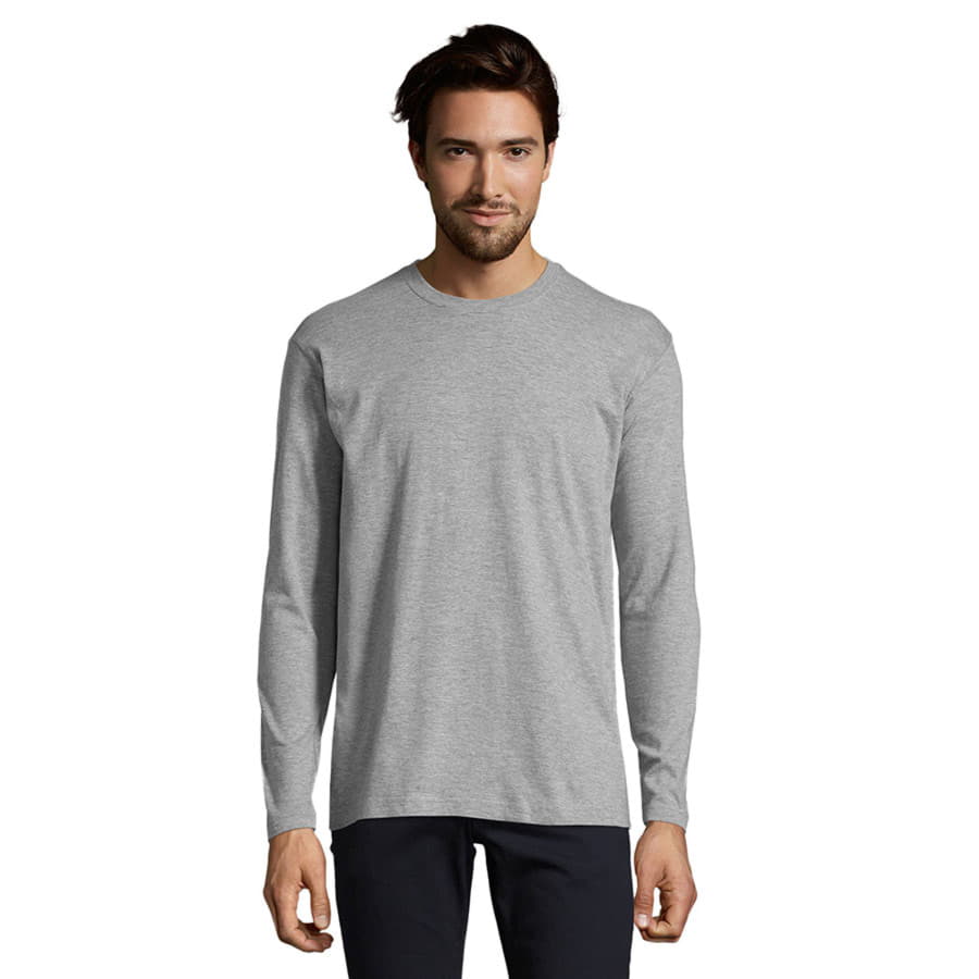 Футболка мужская с длинным рукавом MONARCH 150, серый меланж-3