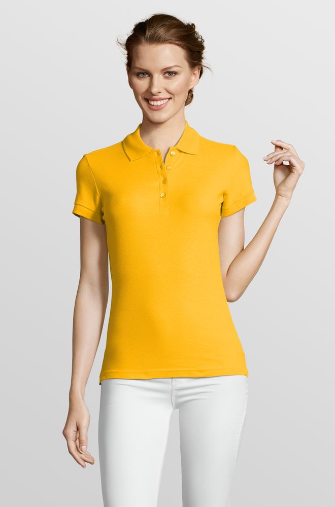Рубашка поло женская People 210, желтая-2