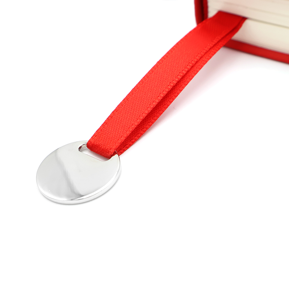 Блокнот A5 Officer в мягком переплёте с металлической биркой, Красный-3