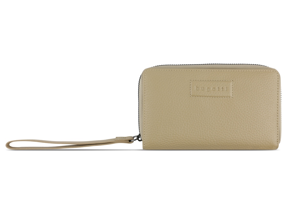 Кошелёк женский BUGATTI Elsa, с защитой RFID, песочного цвета, воловья кожа/полиэстер, 15,5х3х9,5 см-1