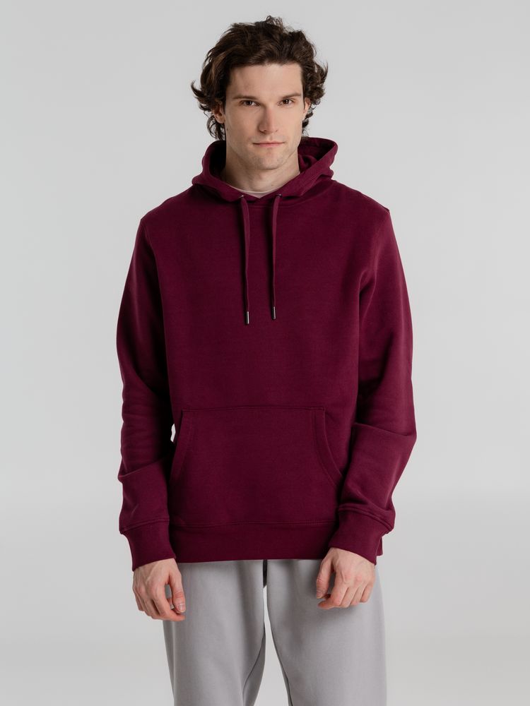 Толстовка с капюшоном унисекс King, бордовая-4