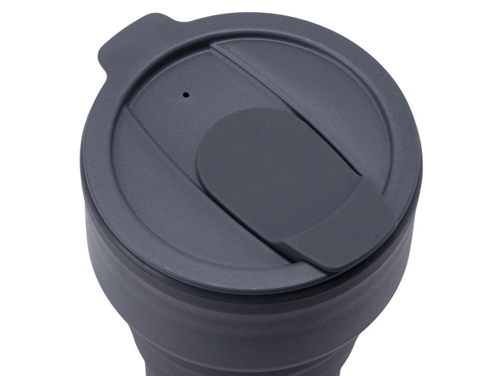 Силиконовый складной стакан GoCup, темно-серый-5