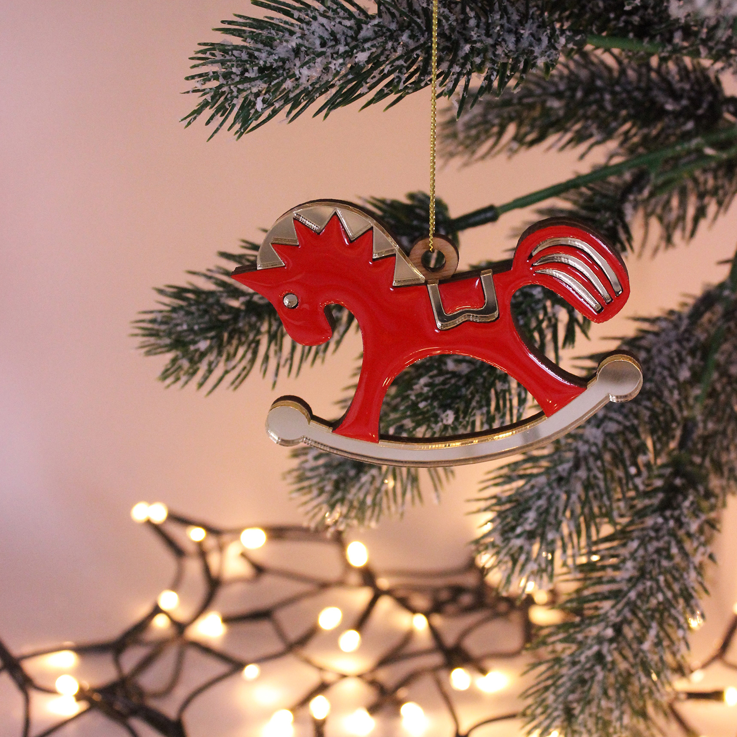 Ёлочная игрушка Лошадка (красный)-3