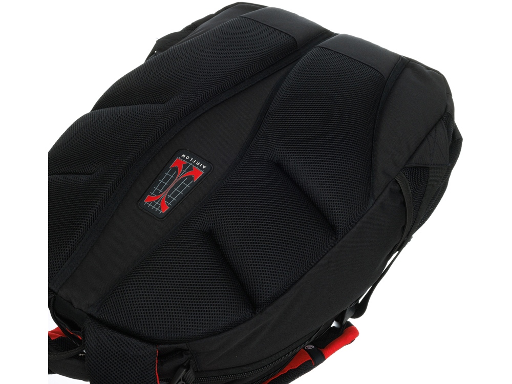 Рюкзак TORBER РАКЕТА с отделением для ноутбука 15, черный/красный, полиэстер, 33х19х45 см, 28 л-5