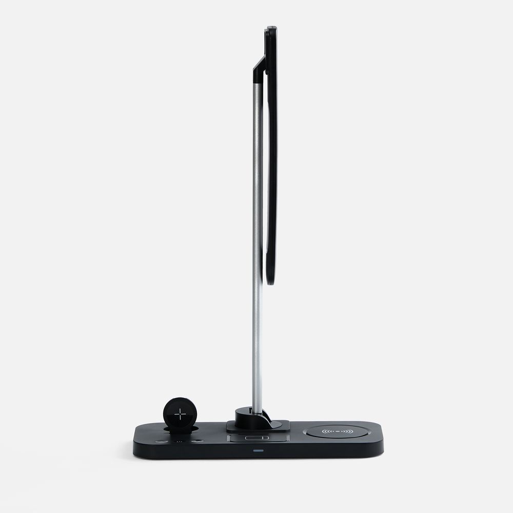 Настольная лампа с беспроводной зарядкой Power Light, черная-2