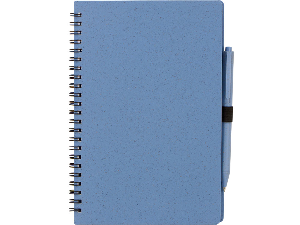 Блокнот А5 Toledo M, синий + ручка шариковая Pianta из пшеничной соломы, синий-5